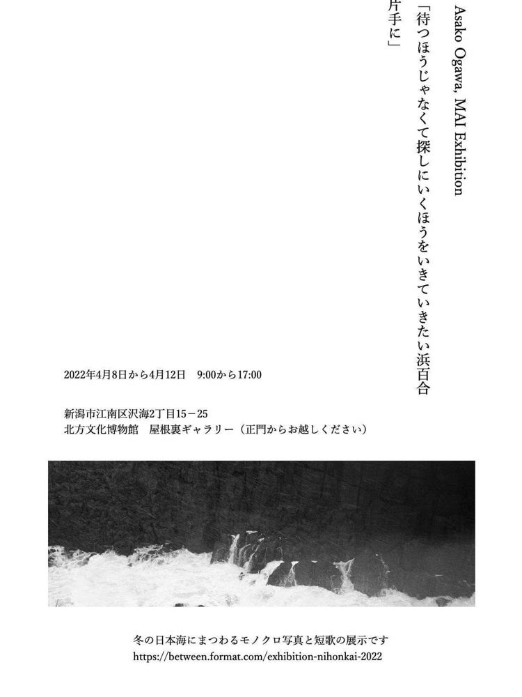 〈終了〉Asako Ogawa,  MAI〈二人展〉4/8～12（屋根裏ギャラリー）